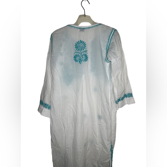 Vintage Style Ibiza Embroidered Maxi Dress Boho Hippy cotton Size S/M - Picture 8 of 11